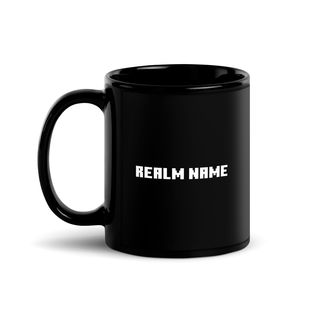 Minecraft Personalized Black Mug Realm Name