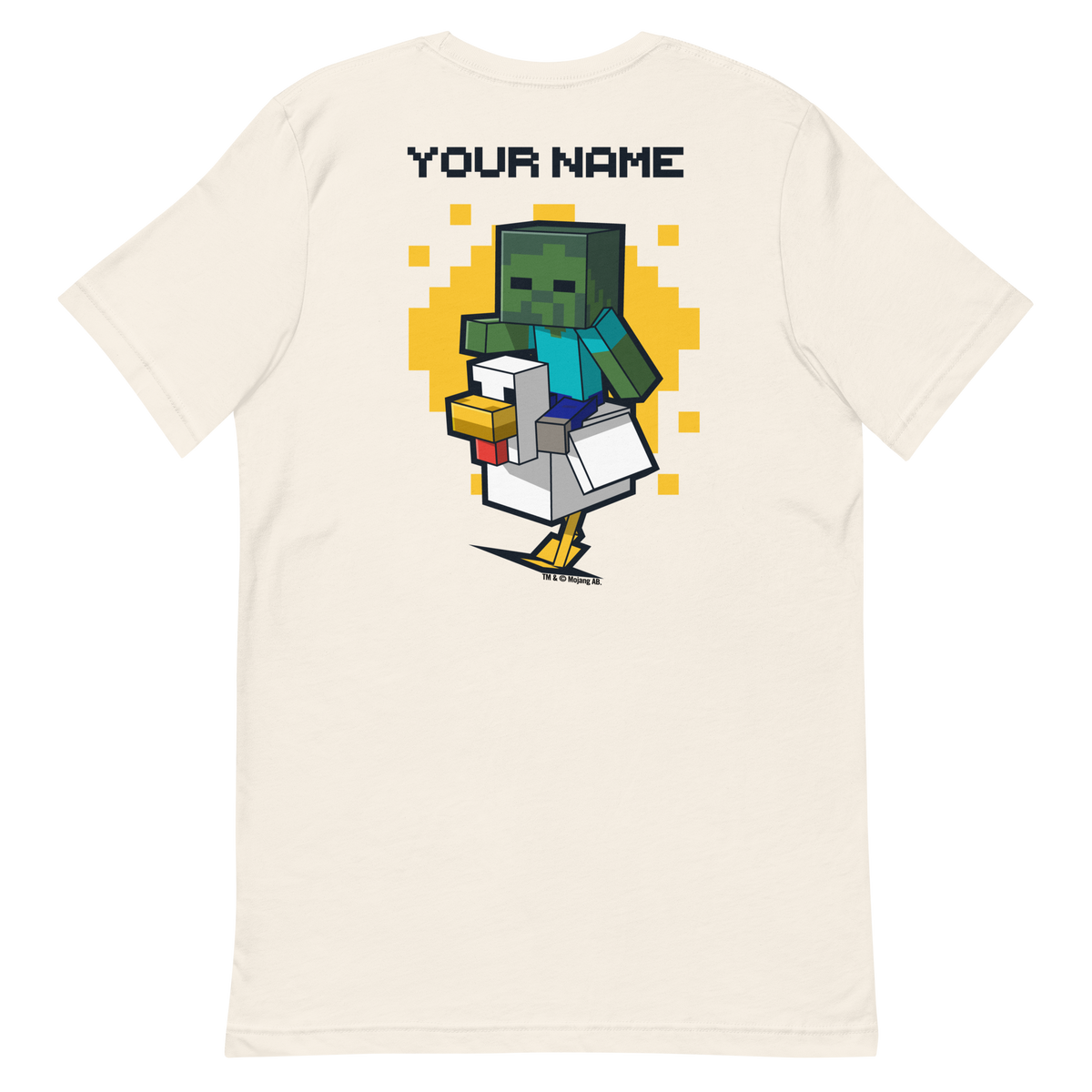 Minecraft Chicken Jockey Personalized Adult T-Shirt