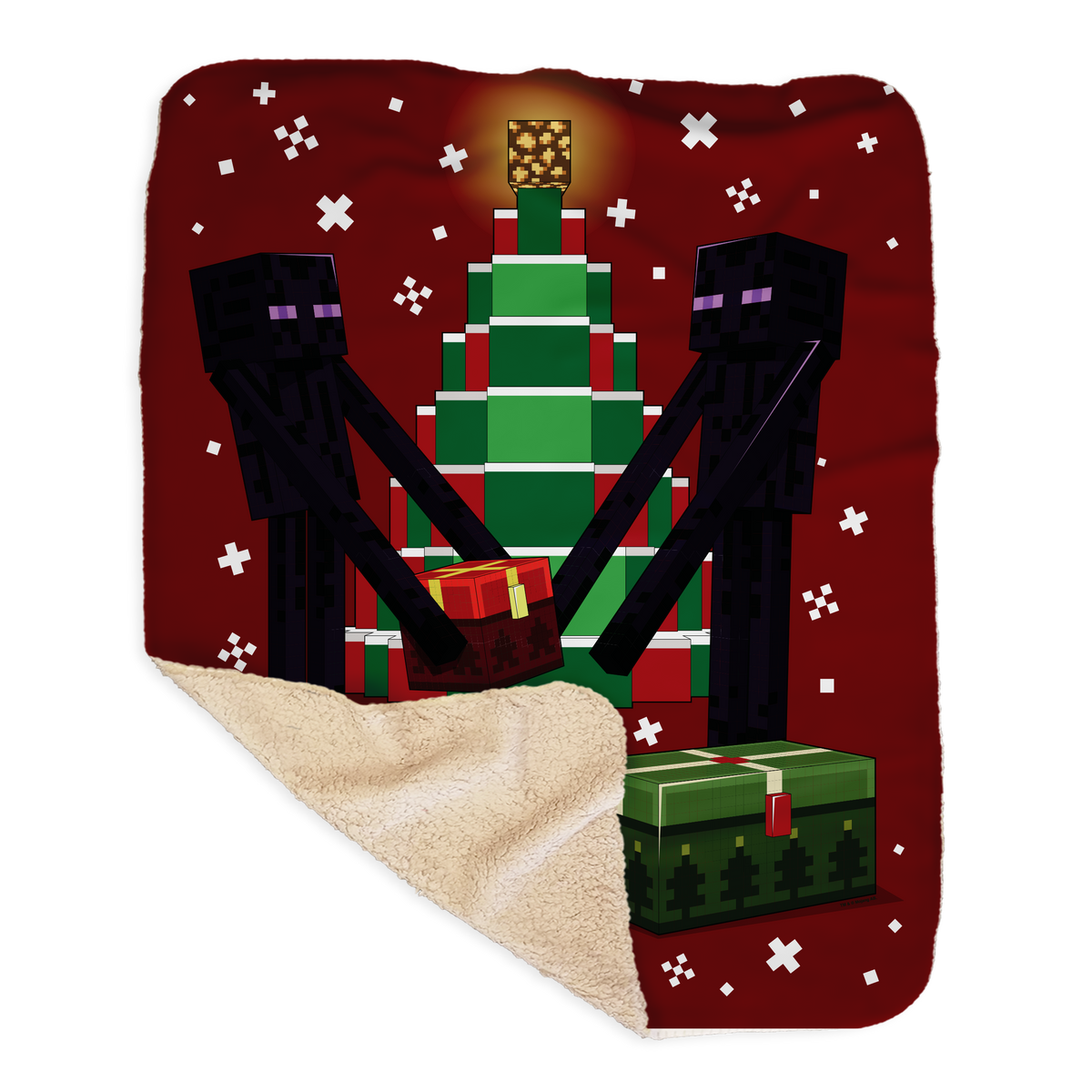 Minecraft Enderman Gifts Sherpa Blanket