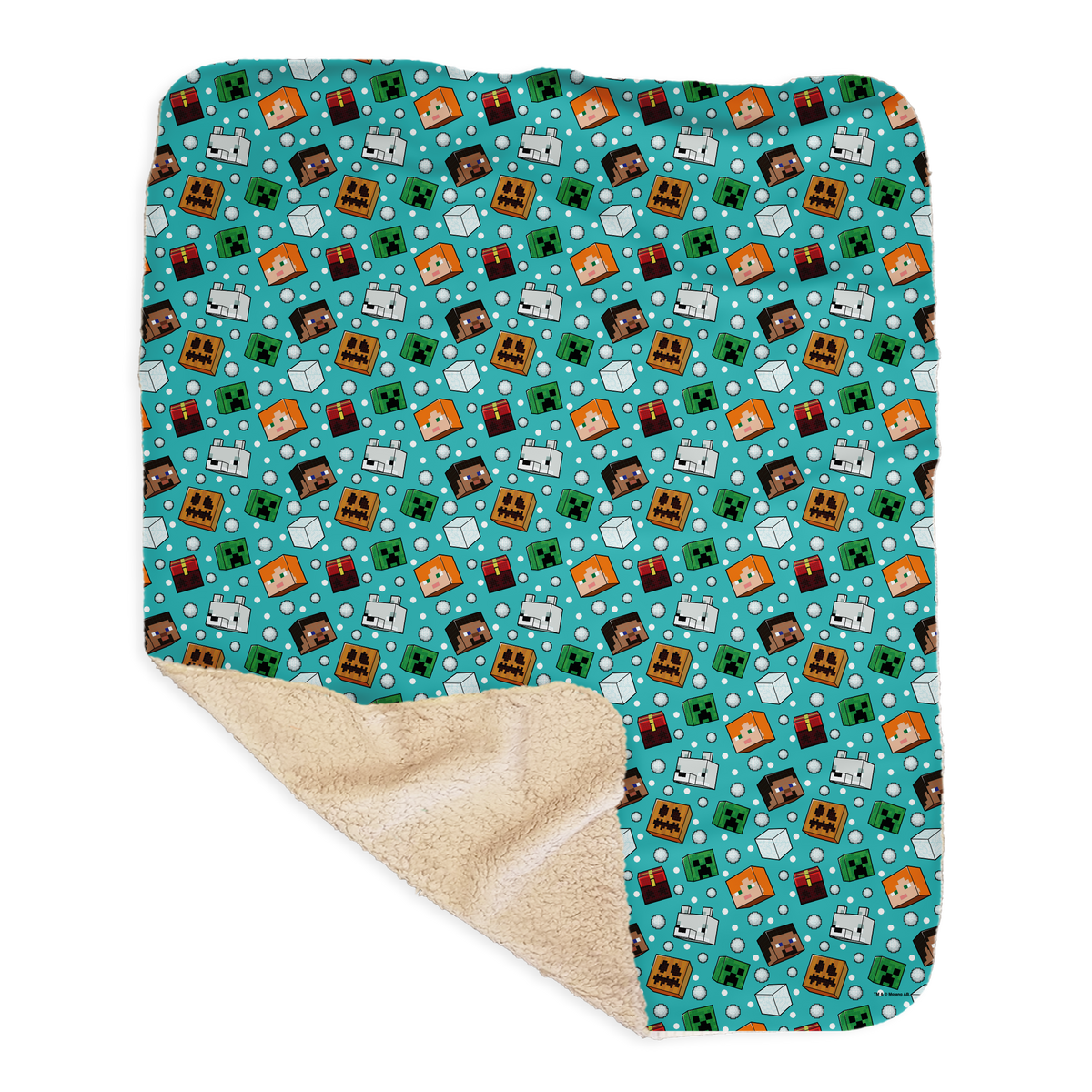 Minecraft Heads Holiday Sherpa Blanket