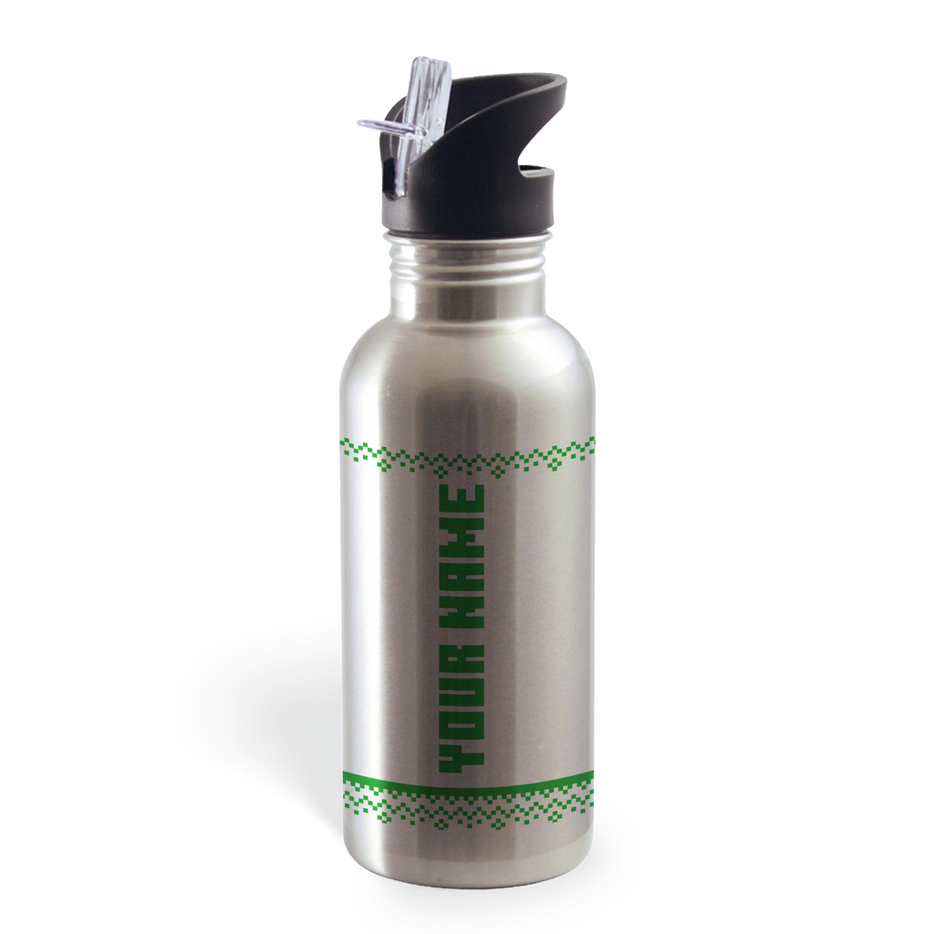 Minecraft Tree Sweater Personalized 20 oz Screw Top Water Bottle with Straw