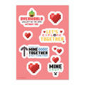 Minecraft Valentine's Sticker Sheet