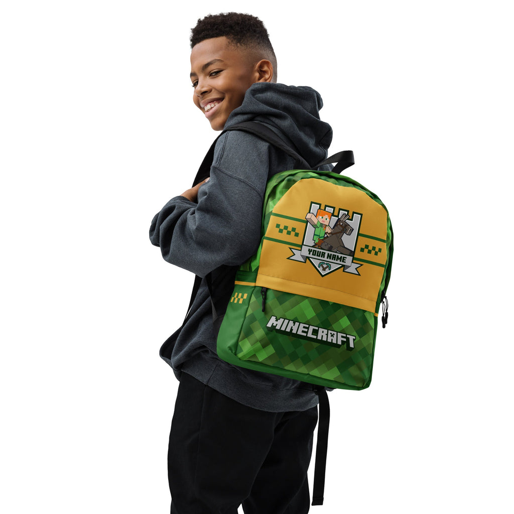 Minecraft Personalized Name Backpack Collegiate