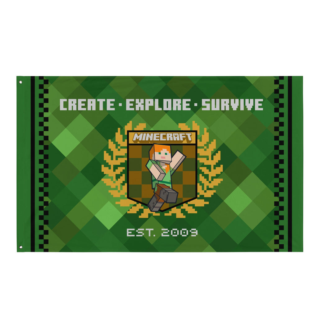 Minecraft Create, Explore, Survive Flag