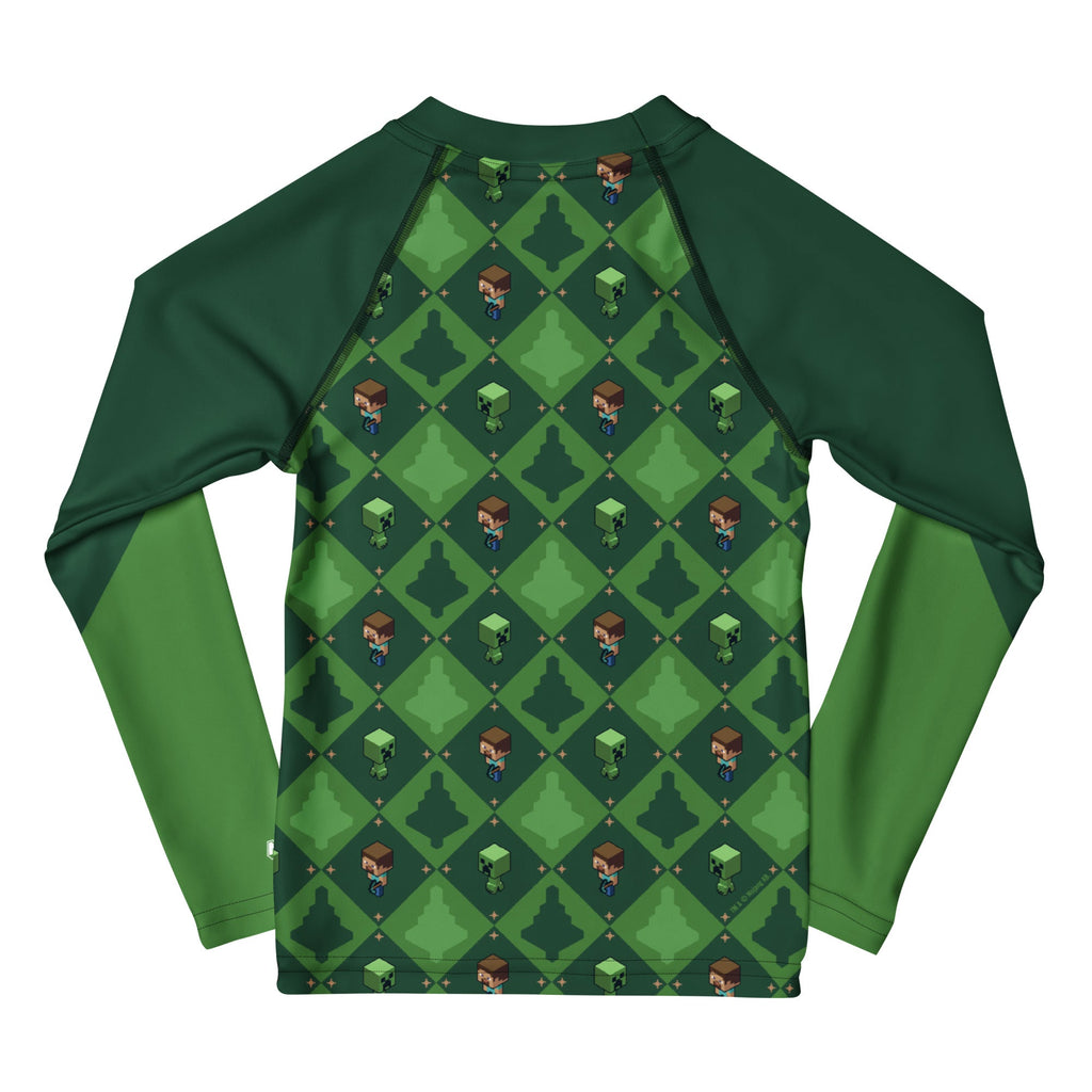 Minecraft Kids Rash Guard Happy Holidays
