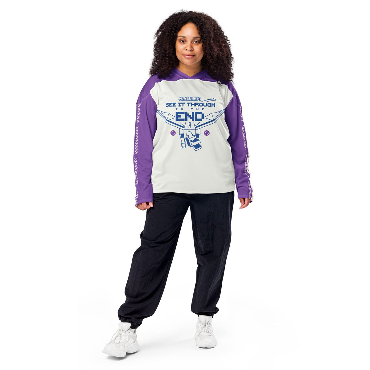 Minecraft See It Through The End Personalized Name Hockey Jersey