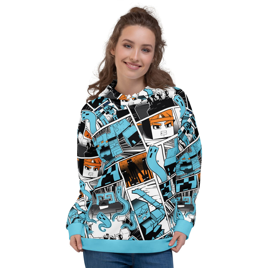 Minecraft Adult Hoodie Dungeons II Comic Strip Print