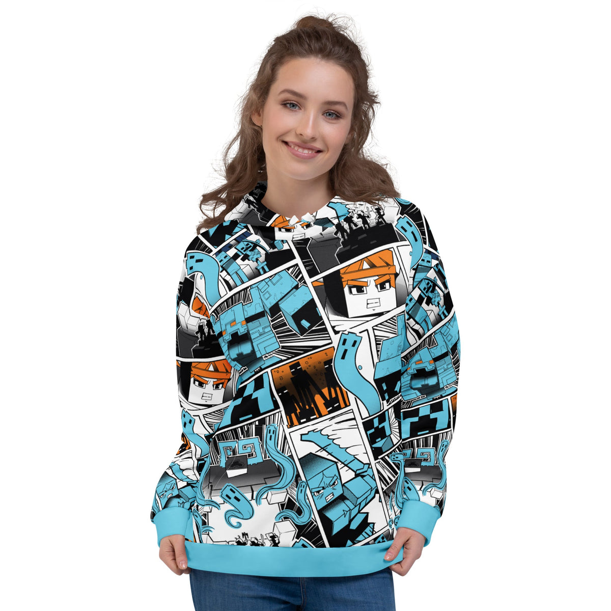 Minecraft Adult Hoodie Dungeons II Comic Strip Print