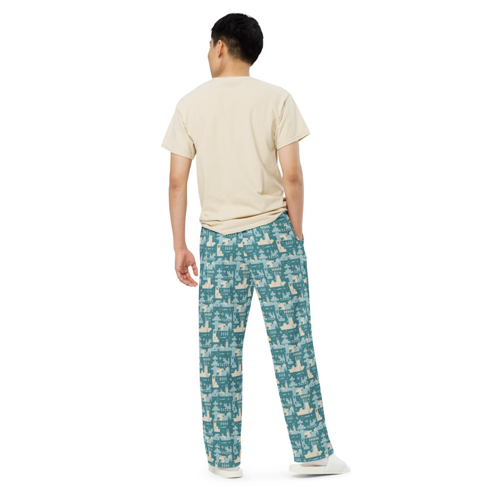 Minecraft Blue Holiday Pattern Lounge Pant