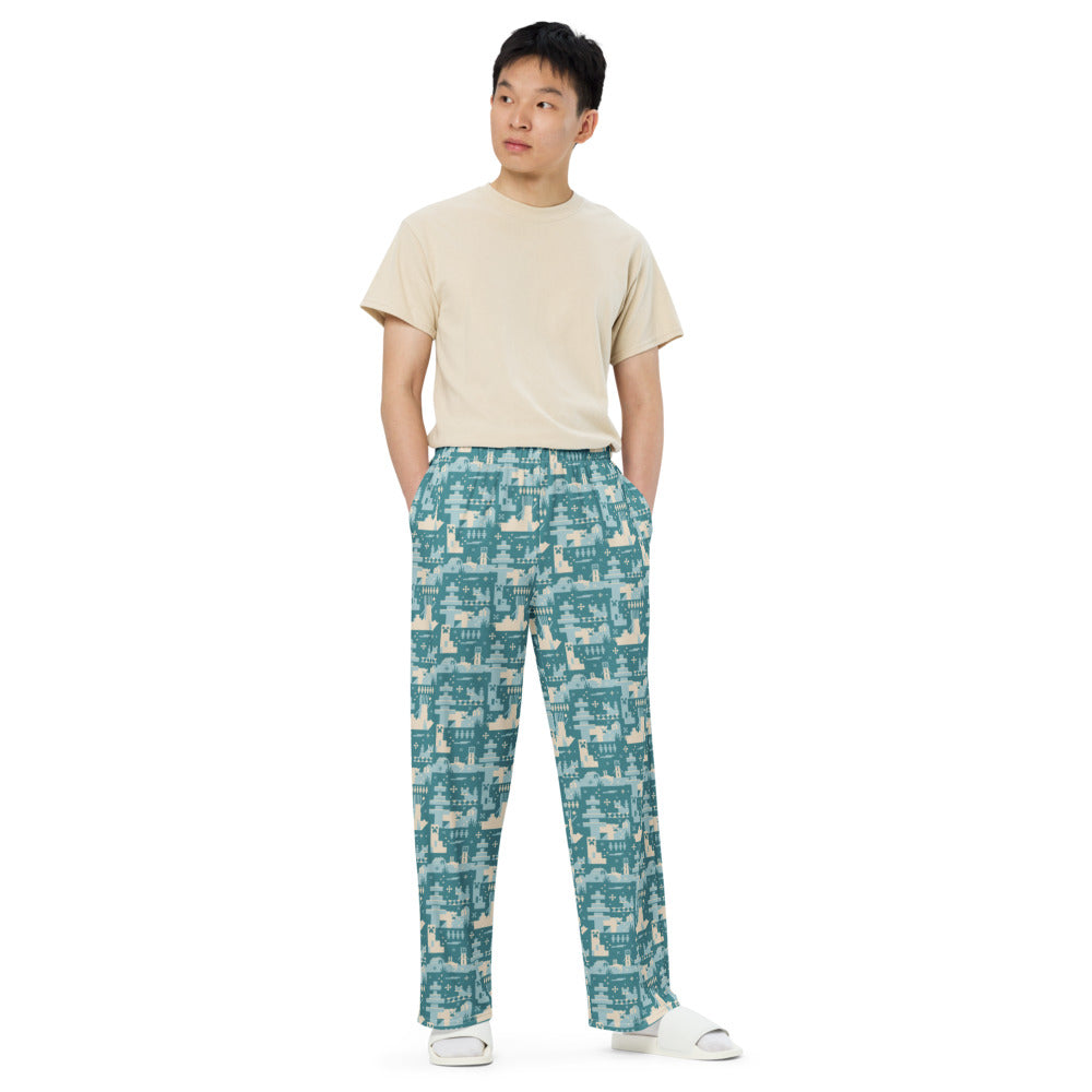 Minecraft Blue Holiday Pattern Lounge Pant