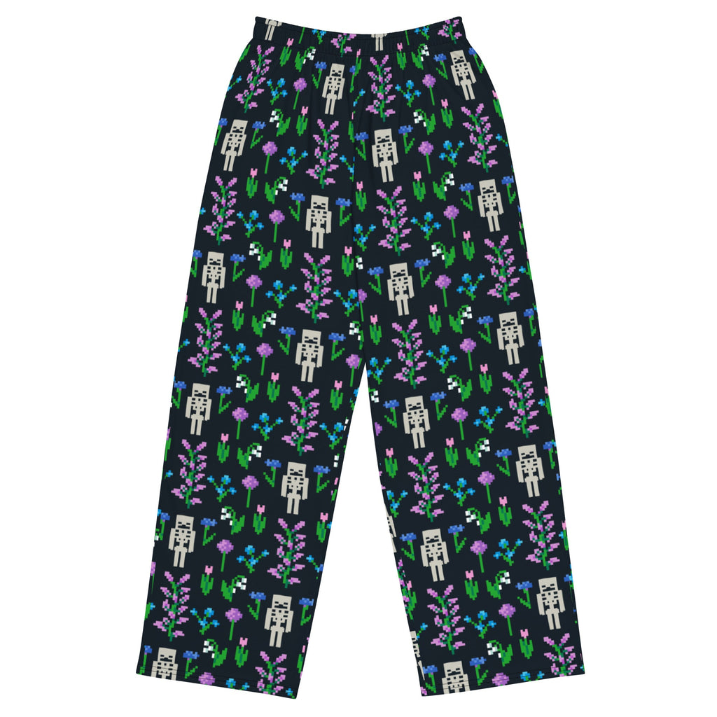Minecraft Lounge Pant Skeleton and Flowers