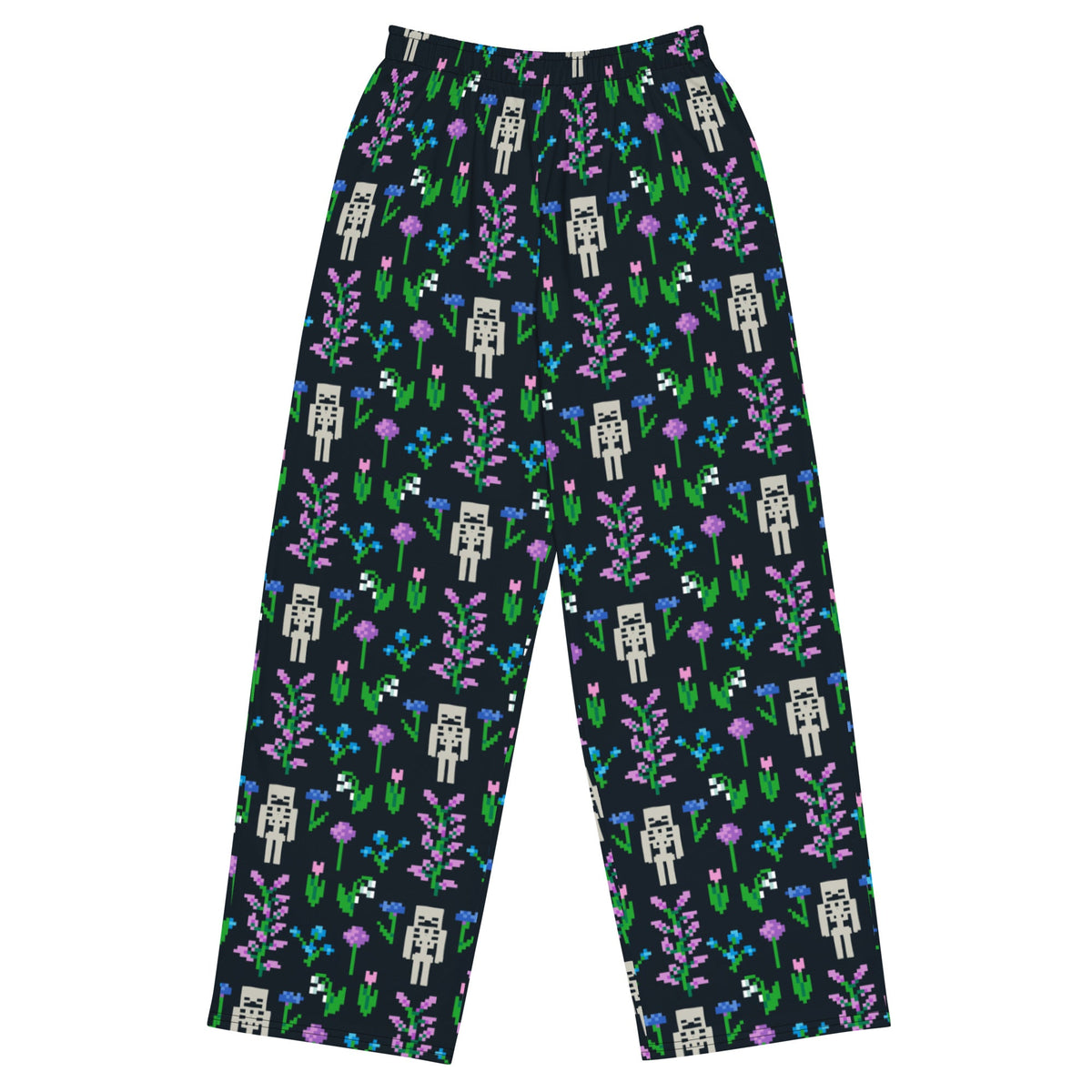 Minecraft Lounge Pant Skeleton and Flowers