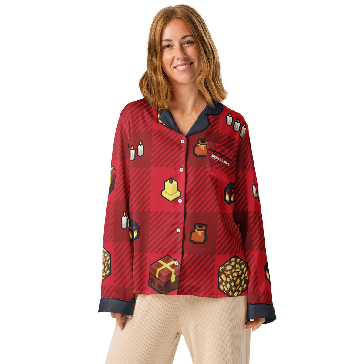 Minecraft Women’s Long Sleeve Pajama Top Presents