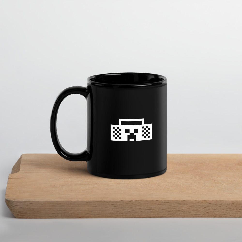 Minecraft Tuned In Creeper Black Glossy Mug