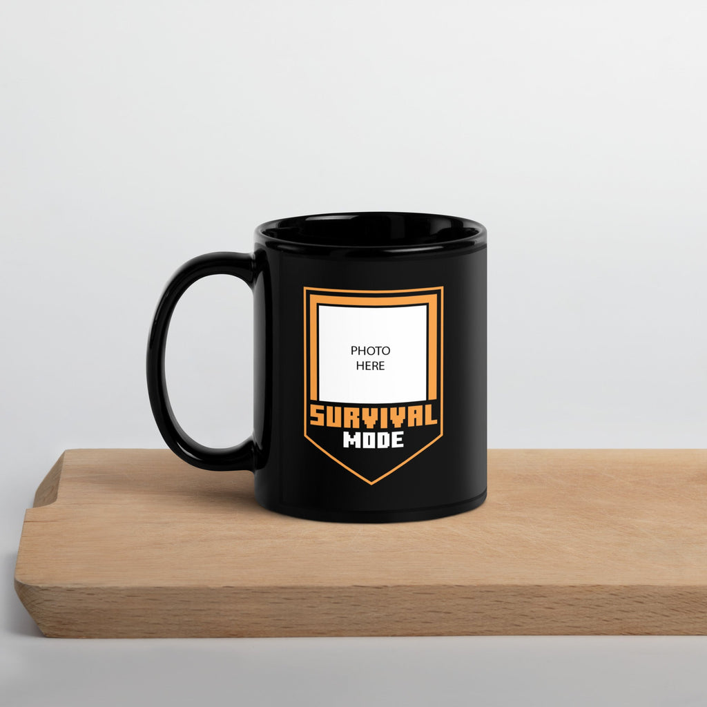 Minecraft Personalized Photo Black Mug Survival Mode