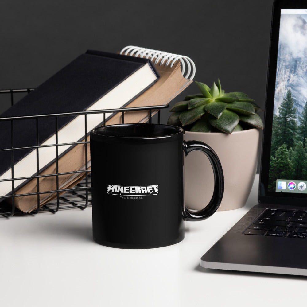 Minecraft Tuned In Creeper Black Glossy Mug