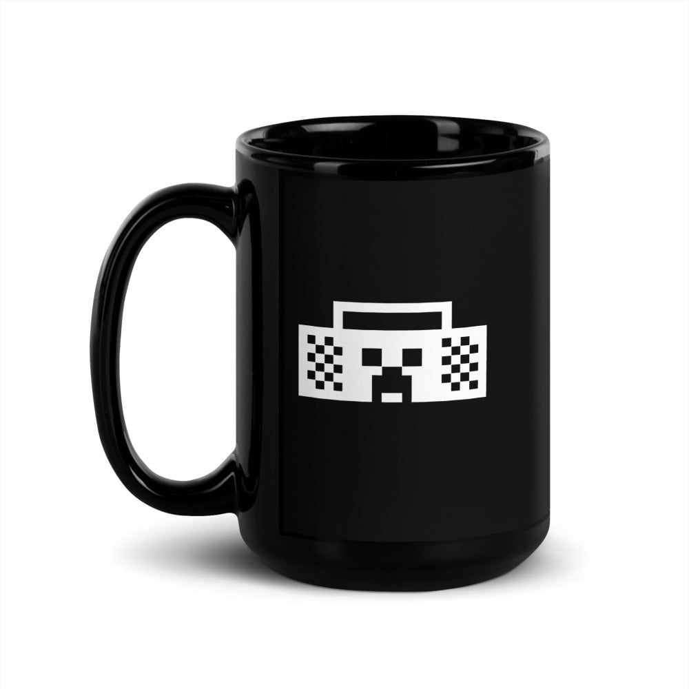 Minecraft Tuned In Creeper Black Glossy Mug