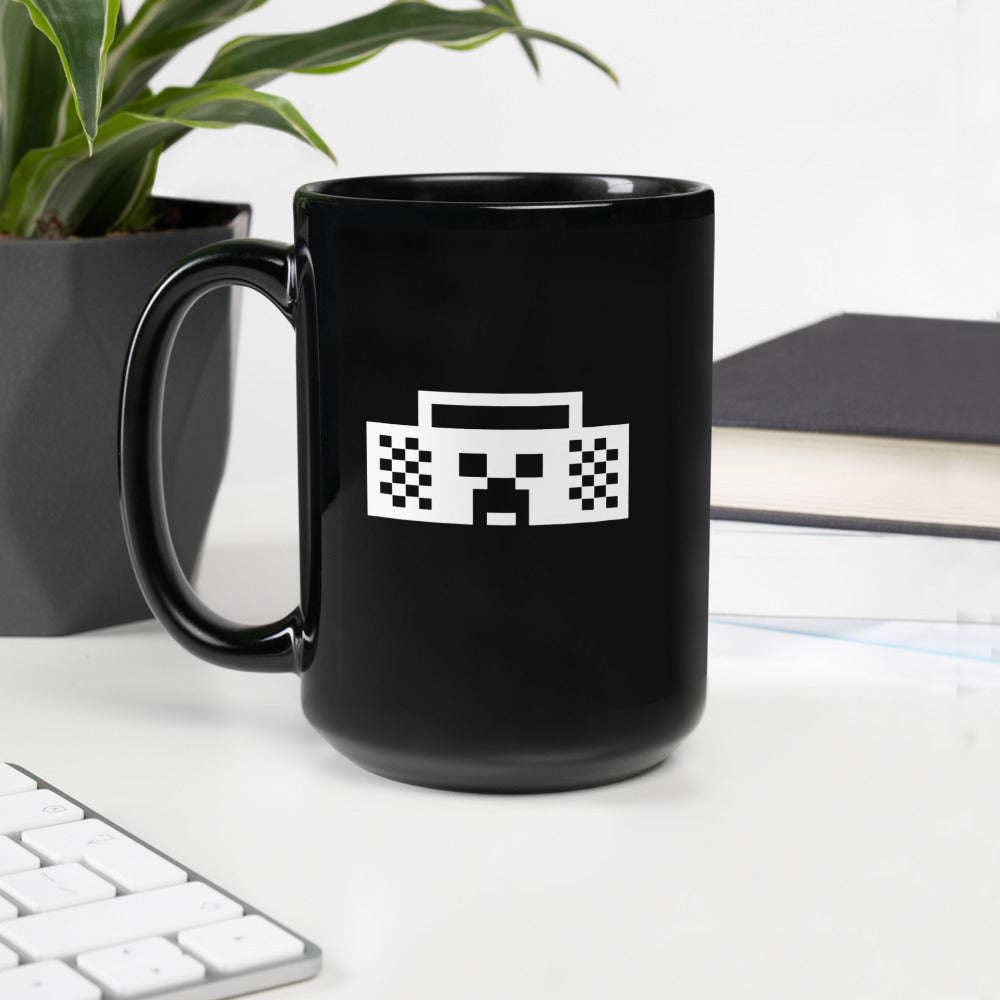Minecraft Tuned In Creeper Black Glossy Mug