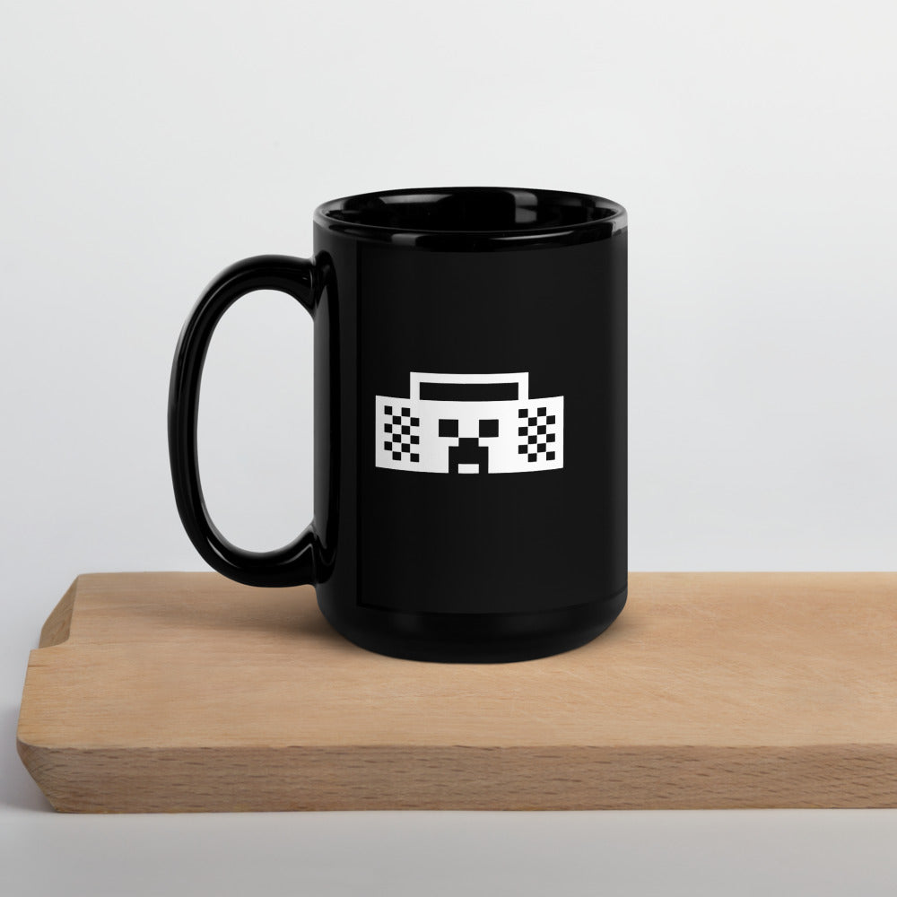 Minecraft Tuned In Creeper Black Glossy Mug
