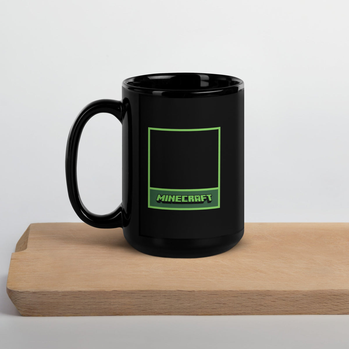 Minecraft Personalized Photo Black Mug Creeper