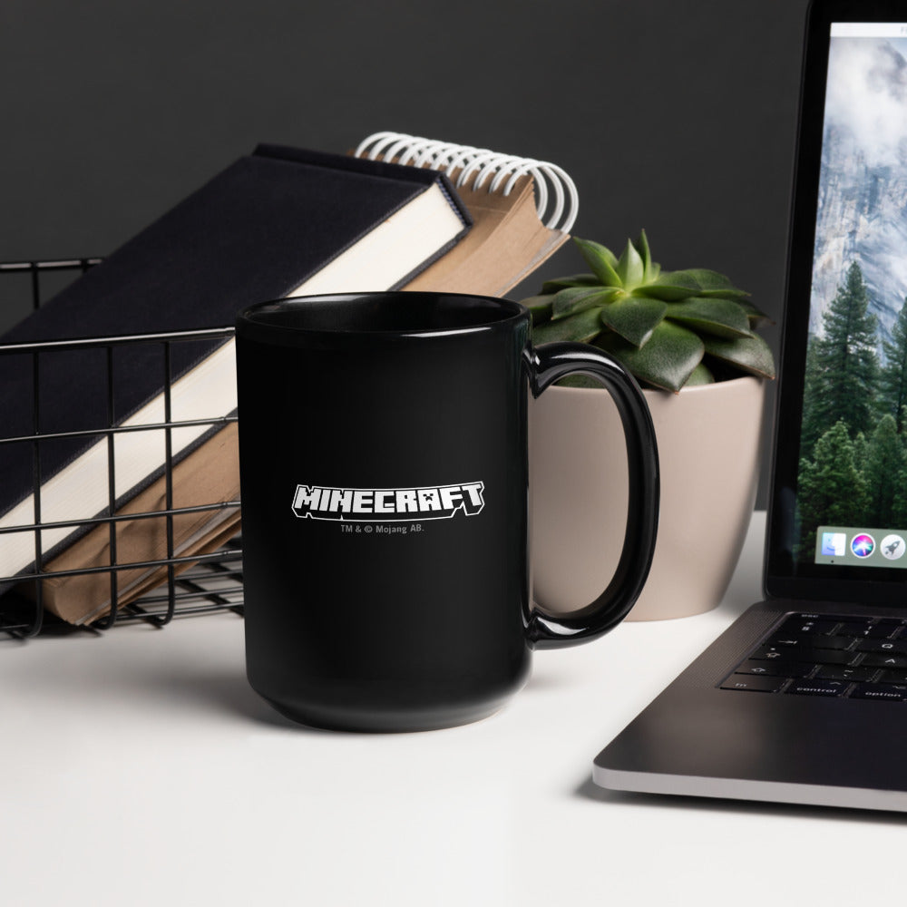 Minecraft Tuned In Creeper Black Glossy Mug