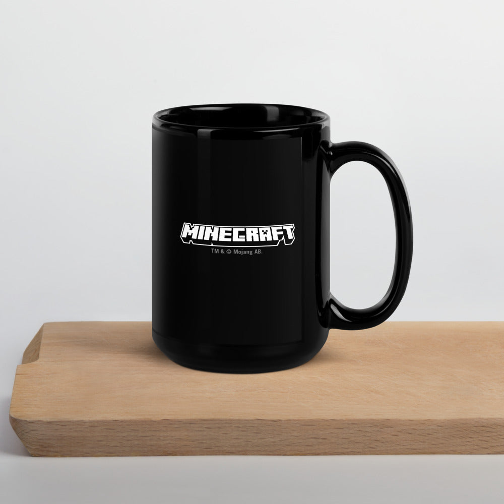 Minecraft Tuned In Creeper Black Glossy Mug