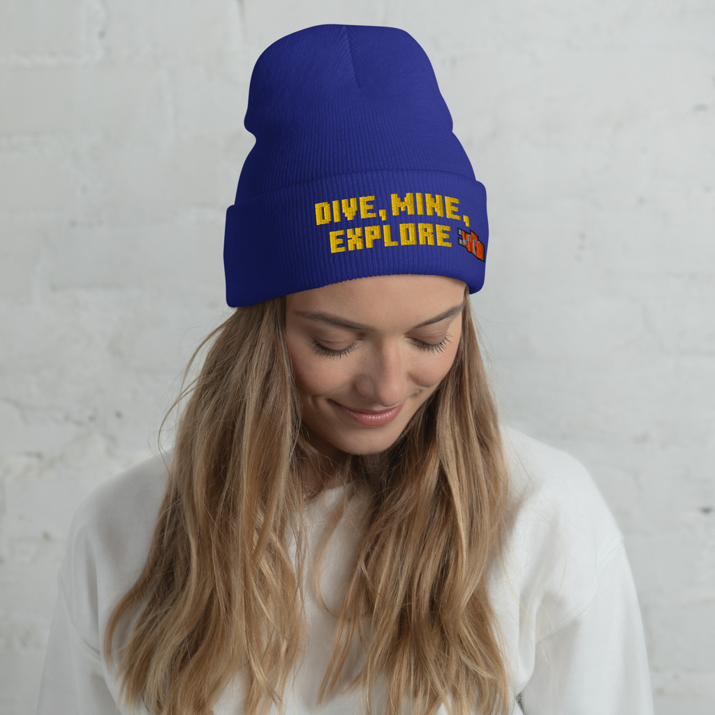 Minecraft Embroidered Beanie Dive, Mine, Explore