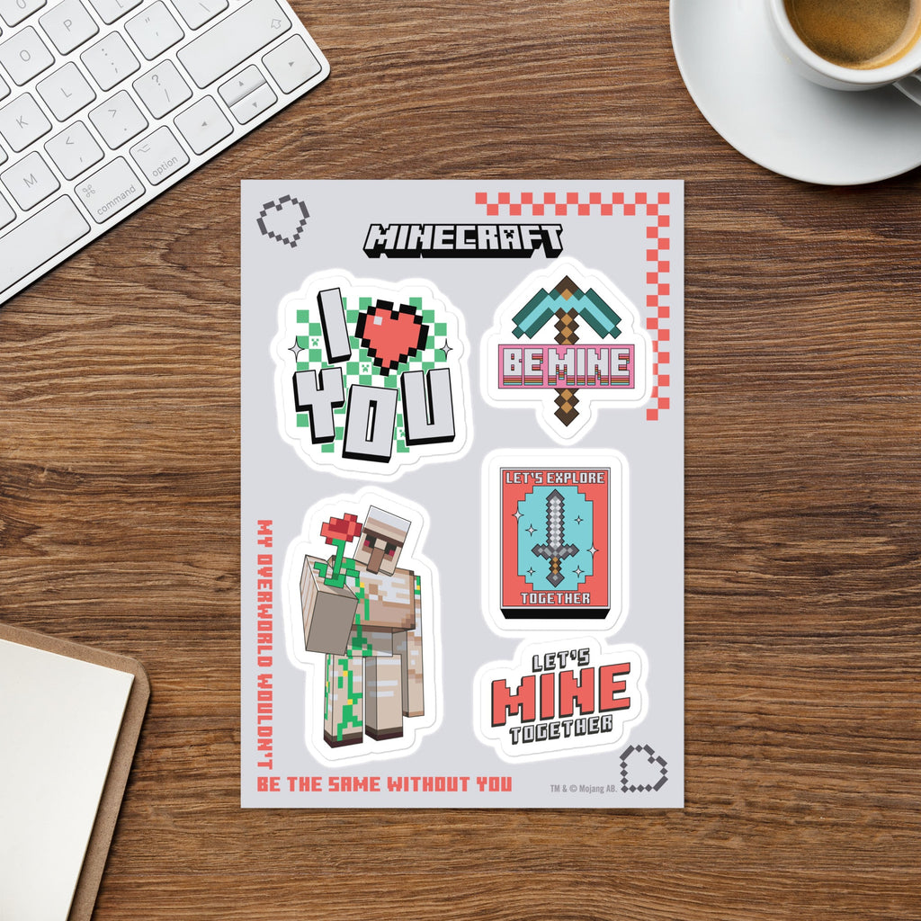 Minecraft Sticker Sheet Valentine's Day