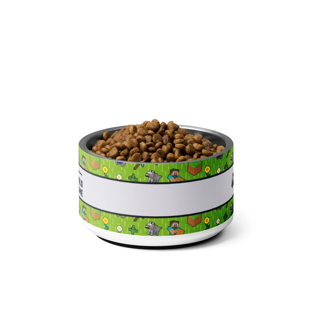 Minecraft Stainless Steel Pet Bowl Overworld Snack Time