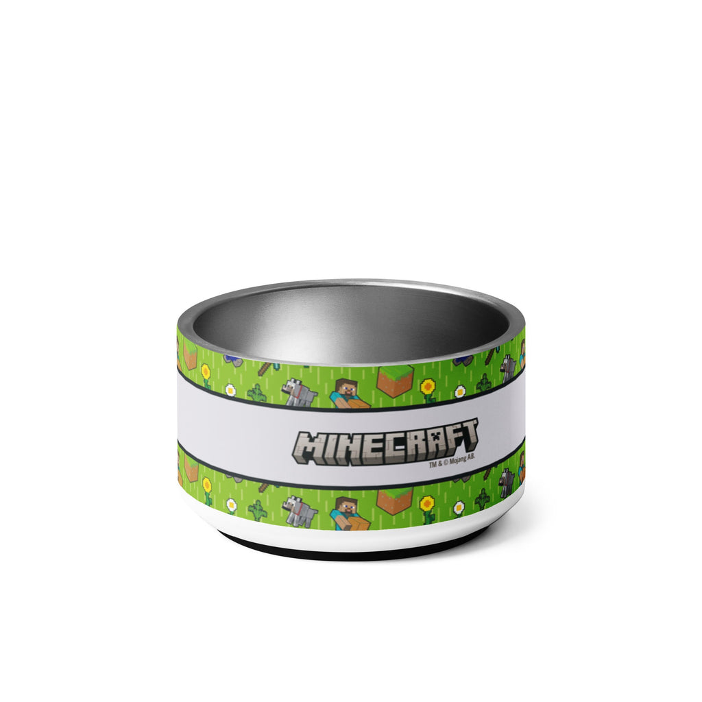 Minecraft Stainless Steel Pet Bowl Overworld Snack Time