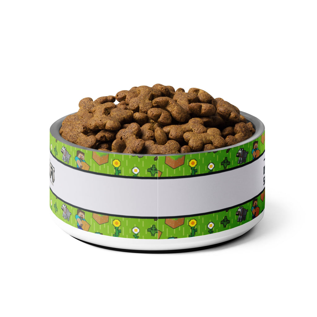 Minecraft Stainless Steel Pet Bowl Overworld Snack Time