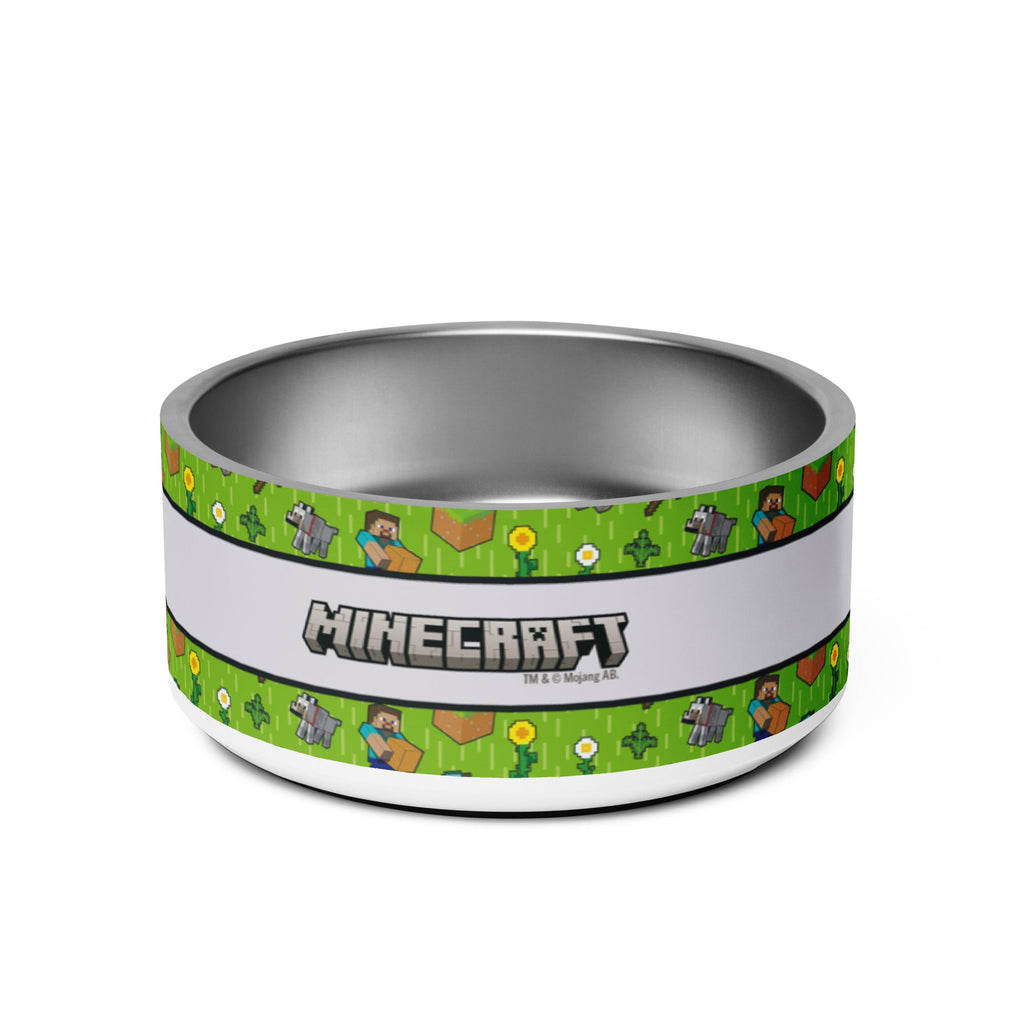 Minecraft Stainless Steel Pet Bowl Overworld Snack Time
