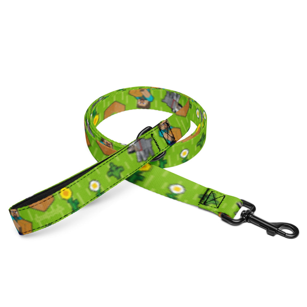 Minecraft Pet Leash Overworld Pixelated Landscape