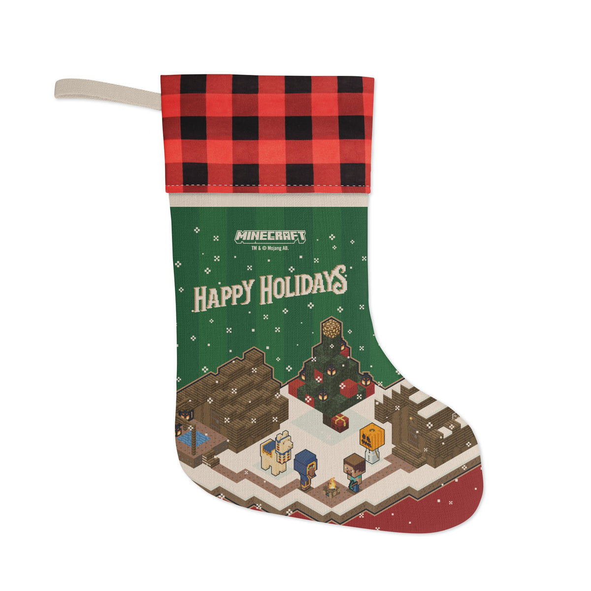 Minecraft Stocking Happy Holidays