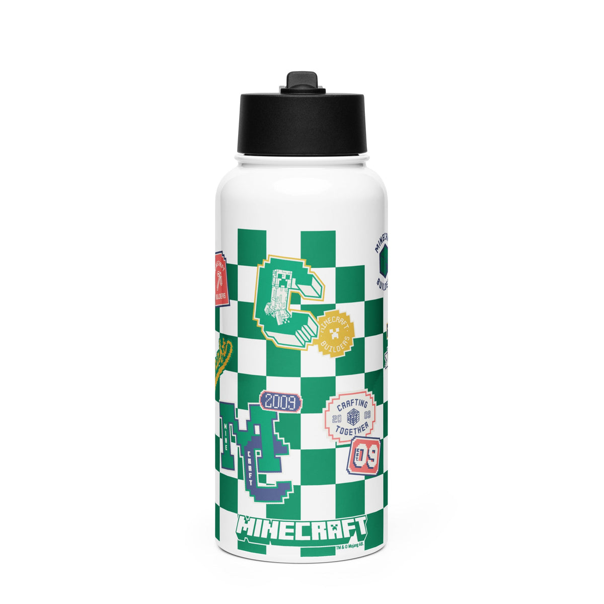 Minecraft Water Bottle Checkered Collegiate