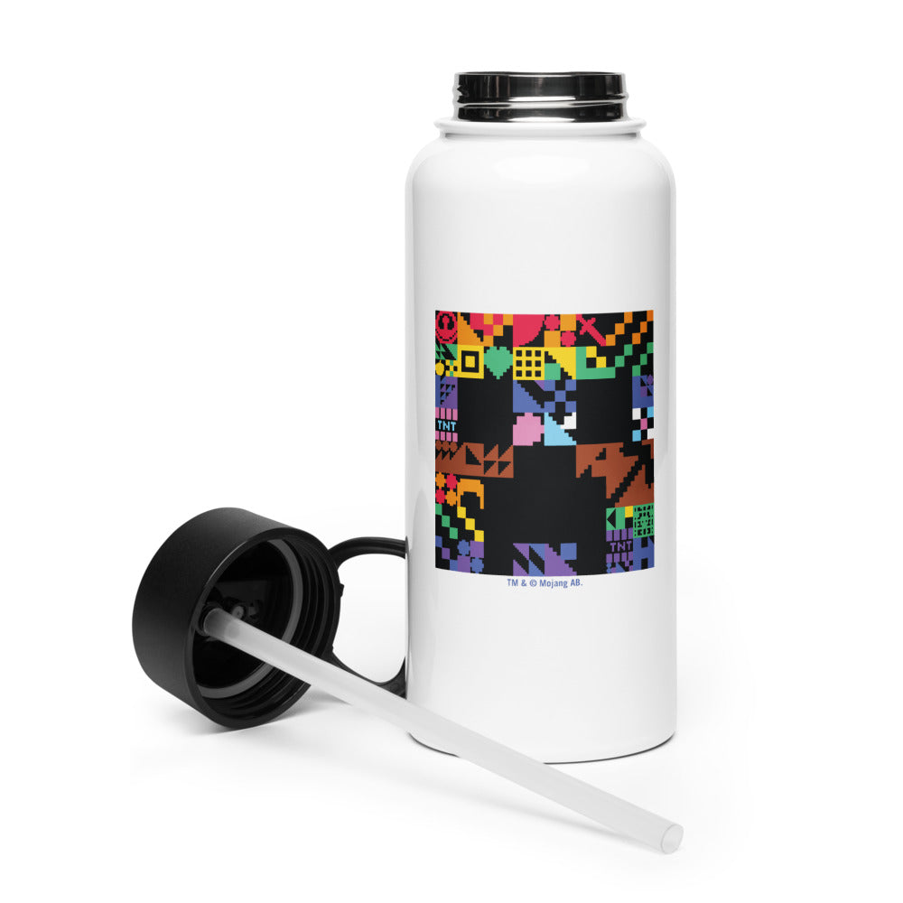 Minecraft Sword Pride Stainless Steel Water Bottle with a Straw Lid