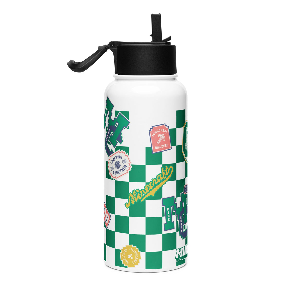 Minecraft Water Bottle Checkered Collegiate