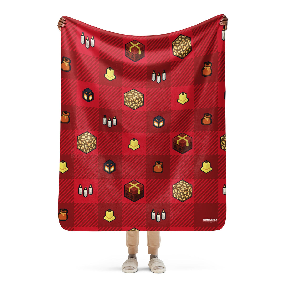 Minecraft Blanket Holiday Presents