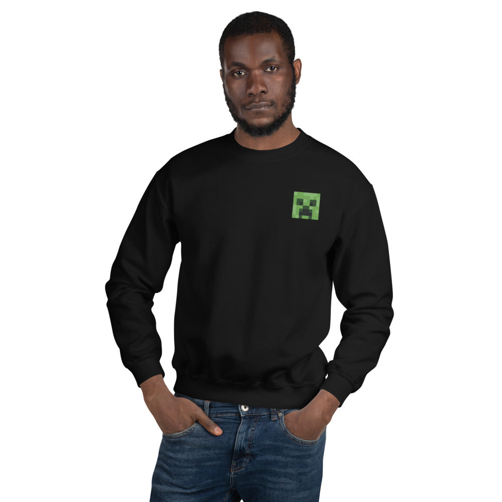 Minecraft Creeper Embroidered Adult Crewneck Sweatshirt