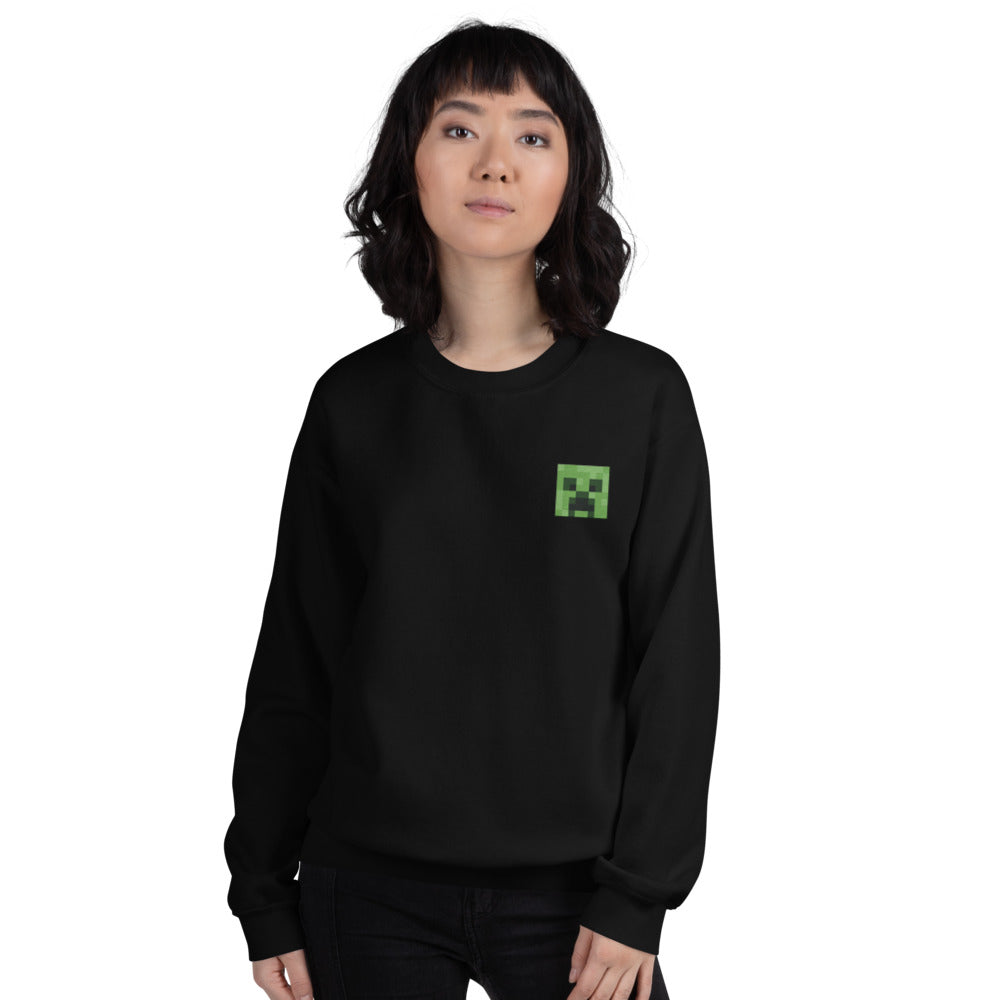 Minecraft Creeper Embroidered Adult Crewneck Sweatshirt