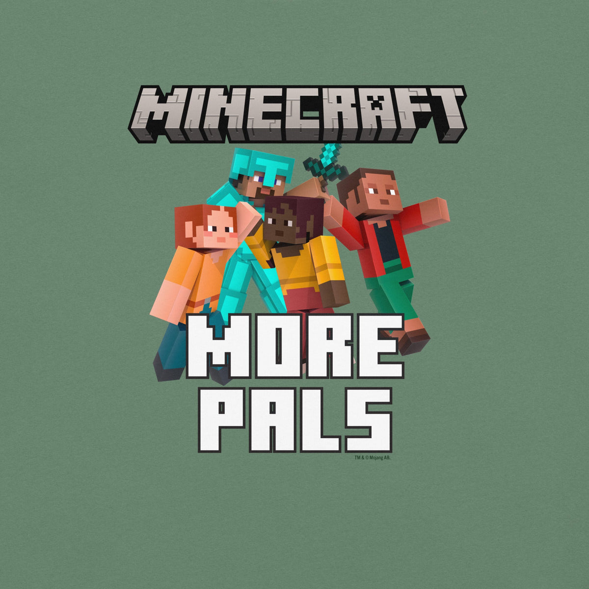 Minecraft Adult Comfort Colors T-Shirt Play Together More Pals