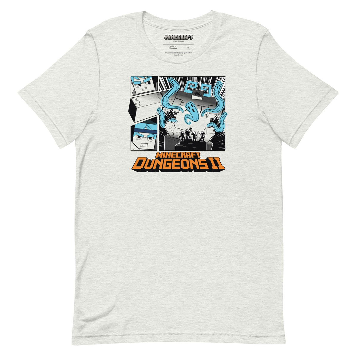 Minecraft Adult T-Shirt Dungeons II Comic Strip