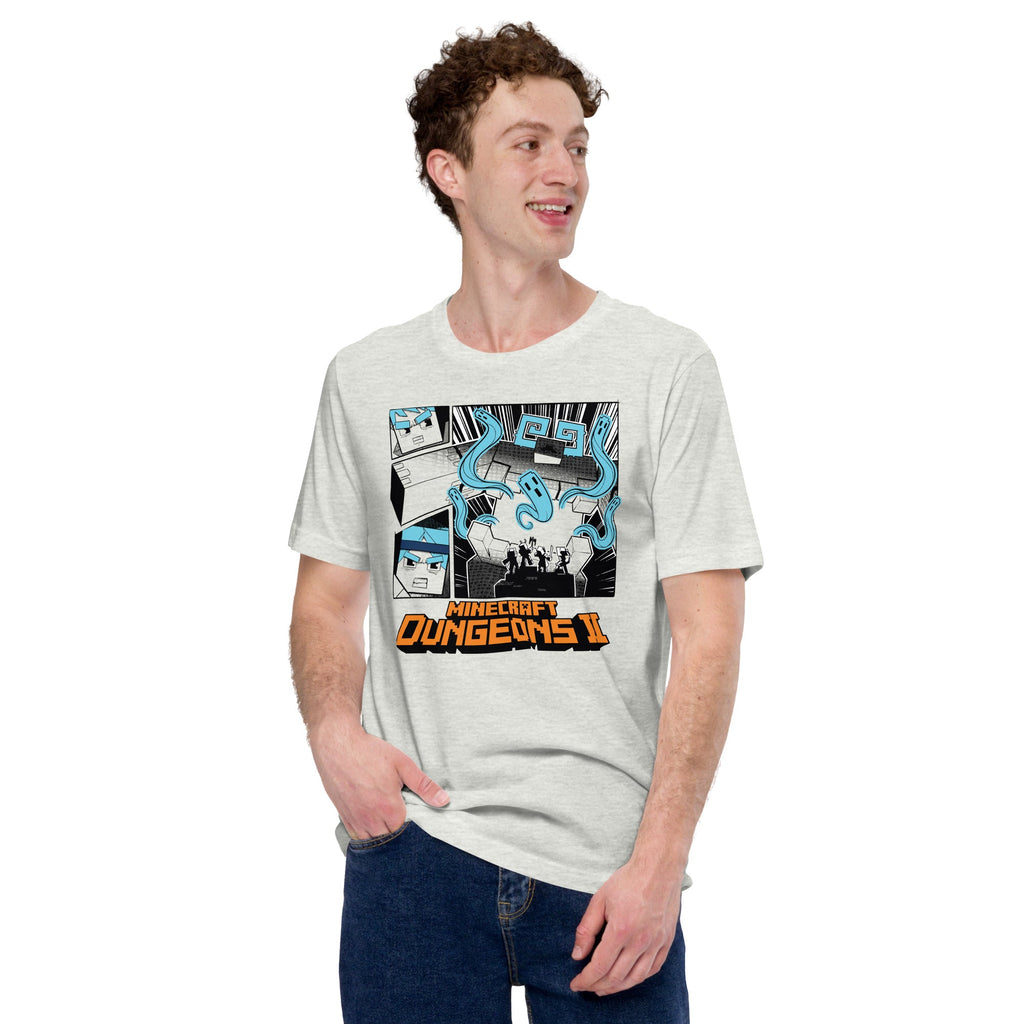 Minecraft Adult T-Shirt Dungeons II Comic Strip