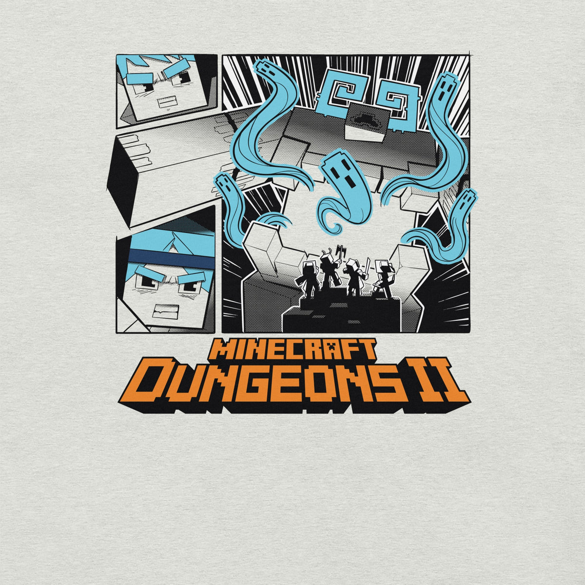 Minecraft Adult T-Shirt Dungeons II Comic Strip