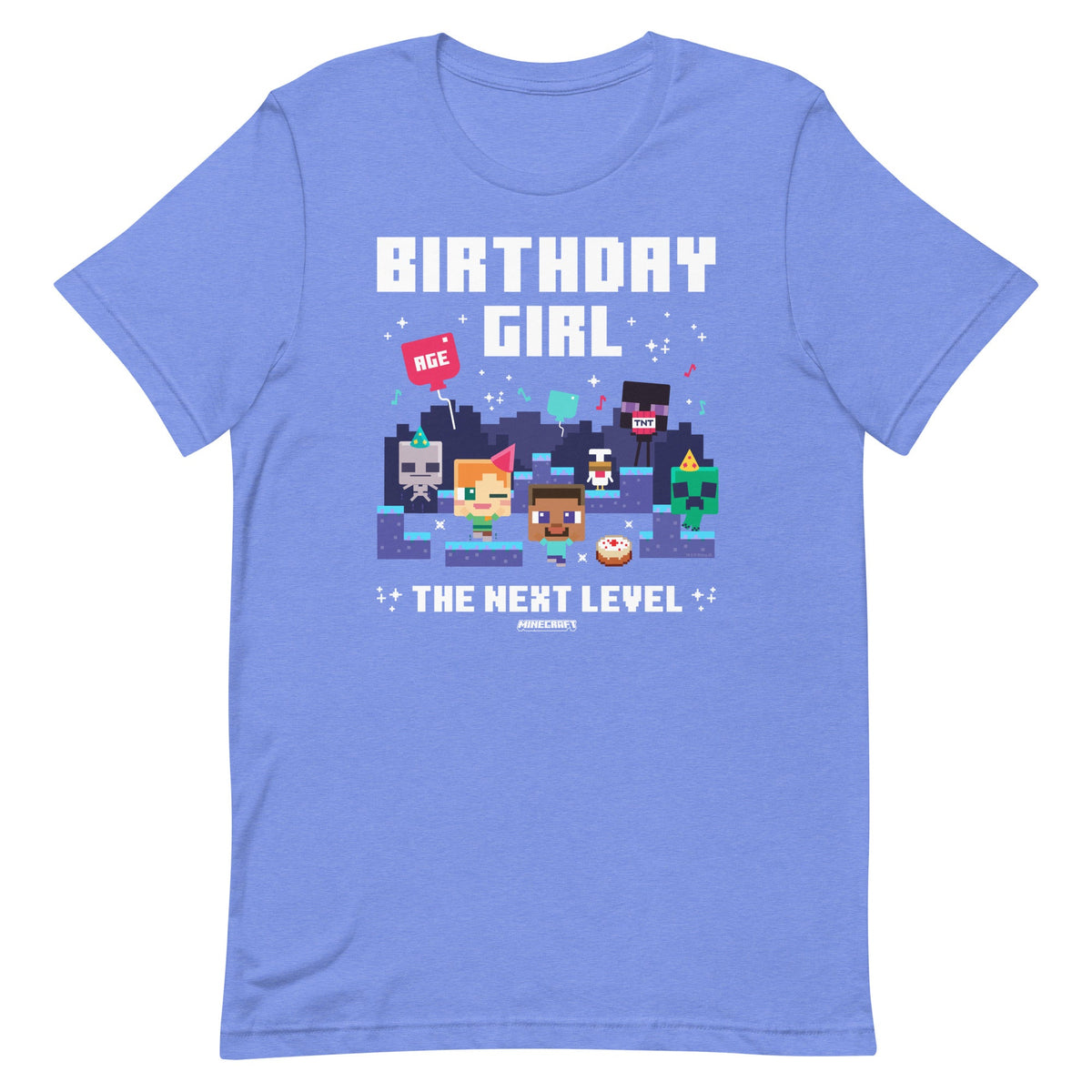Minecraft Adult T-Shirt Birthday Girl Personalized Age