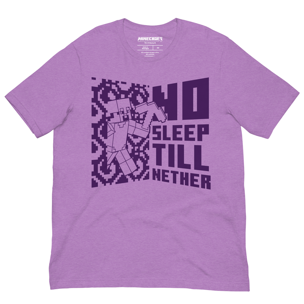 Minecraft No Sleep Till Nether Adult T-Shirt