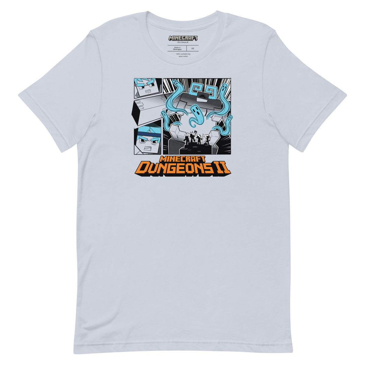 Minecraft Adult T-Shirt Dungeons II Comic Strip