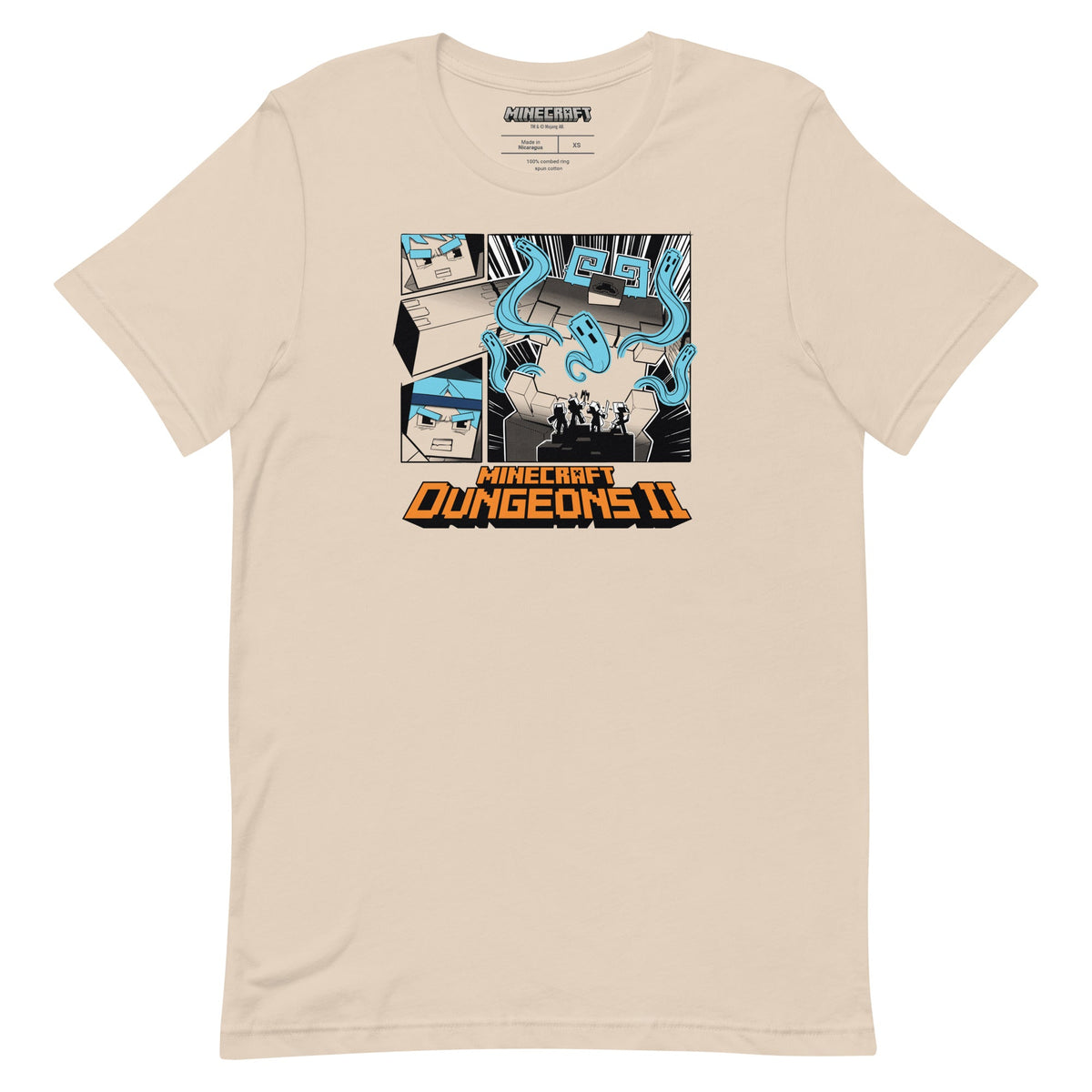 Minecraft Adult T-Shirt Dungeons II Comic Strip