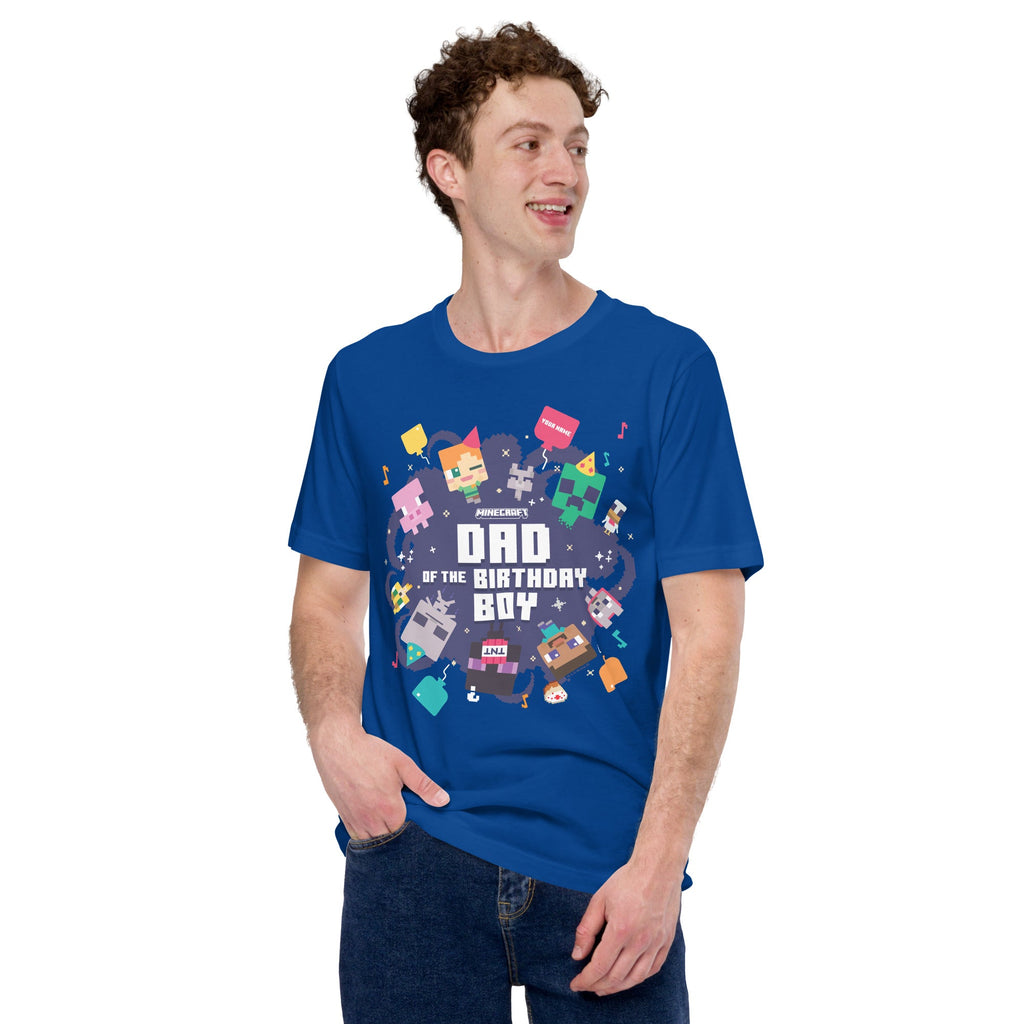 Minecraft Adult T-Shirt Dad Of The Birthday Boy Personalized