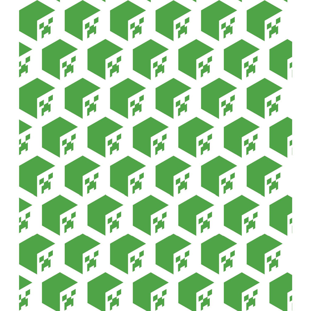 Minecraft Creeper Face Green Peel & Stick Wallpaper